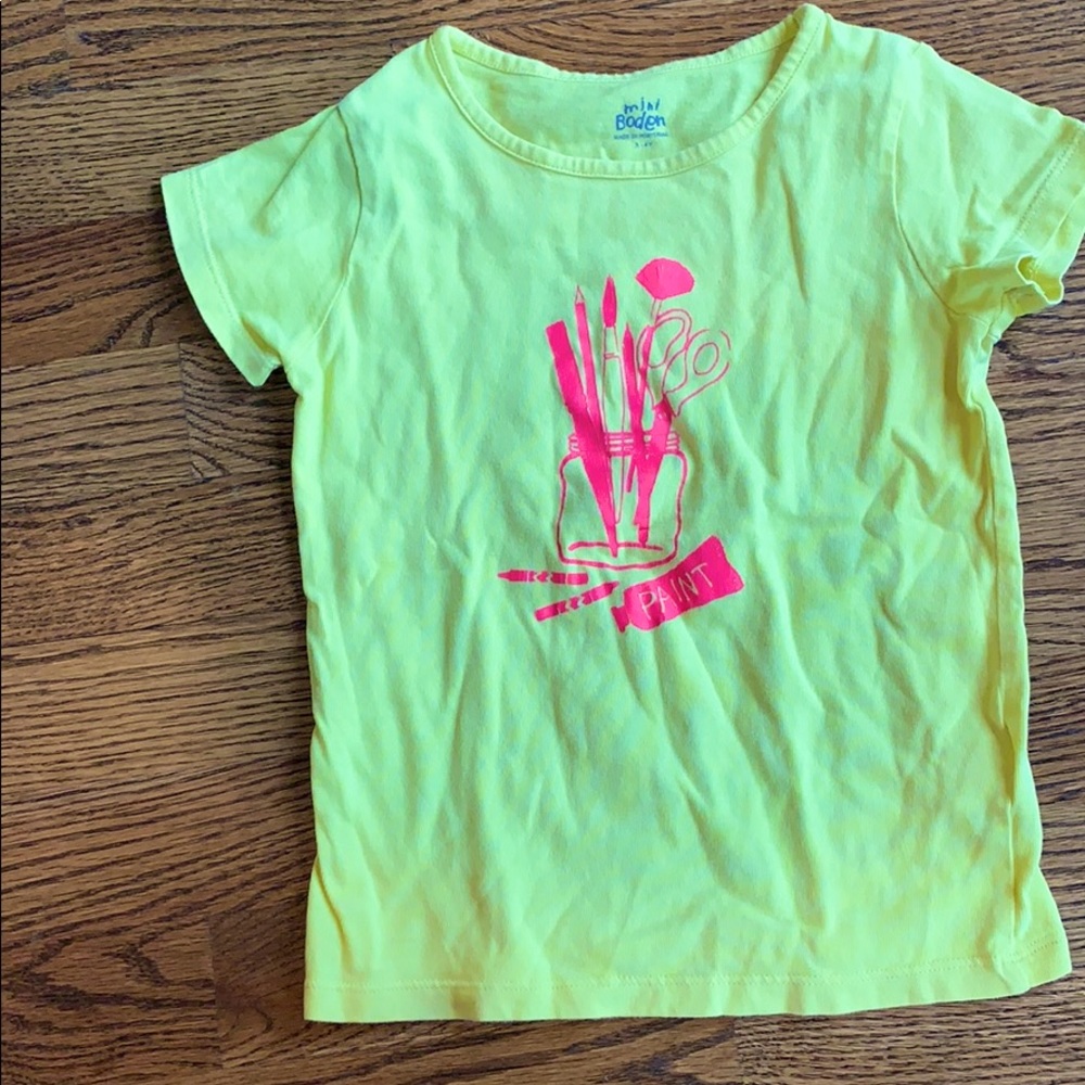 Mini Boden yellow T-shirt size 3/4